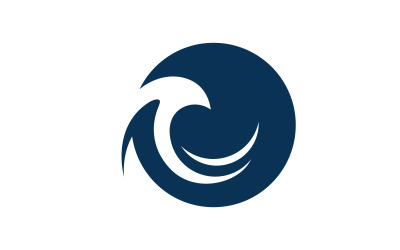 Illustrazione dell&amp;#39;icona vettoriale del logo dell&amp;#39;onda d&amp;#39;acqua blu10