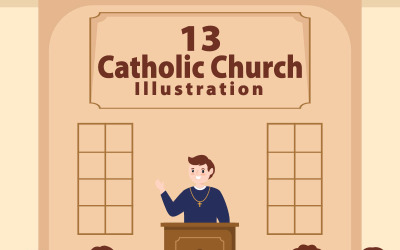13 Illustrazione della chiesa cattolica della cattedrale