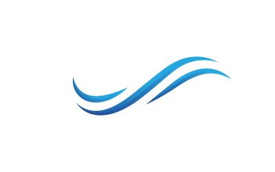 Ilustración de icono de vector de logotipo de onda de agua azul5