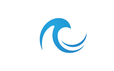 Ilustración de icono de vector de logotipo de onda de agua azul9