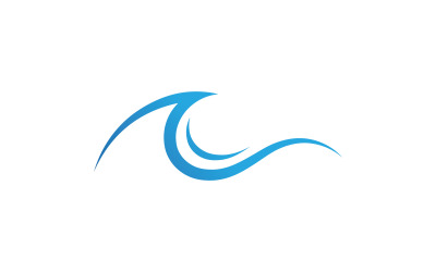 Ilustración de icono de vector de logotipo de onda de agua azul