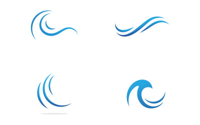 Kék víz hullám logó vektoros ikon illusztráció13