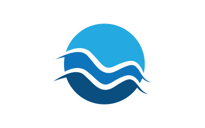 Mavi su dalgası logosu vektör simgesi çizimi11