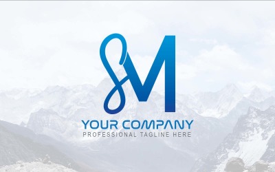 Nuevo diseño de logotipo profesional SM Letter-Identidad de marca