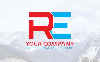 Professionele RE Letter Logo Design-merkidentiteit