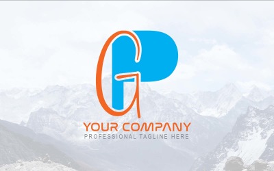 Professionell GP Letter Logo Design-märkesidentitet