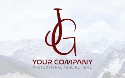 Professionelles JG Letter Logo Design-Markenidentität