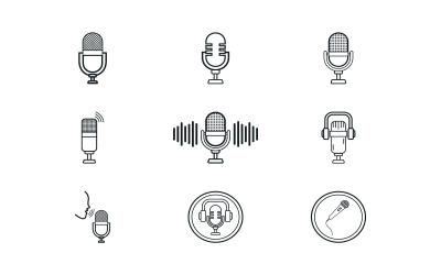 Silhouette d'icône de microphone pour la musique
