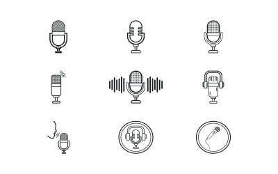 Silueta de icono de micrófono para música