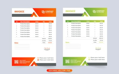 Corporate Invoice Template Design Vector