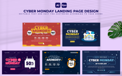 Diseño de página de destino de Cyber Monday V1