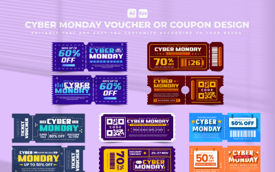 Entwurfsvorlage für Cyber Monday-Gutscheine V4
