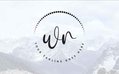 Fotografie WR Letter Logo Design-Merkidentiteit