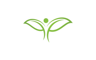 Hoja verde naturaleza elemento vector logo diseño V3