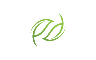 Hoja verde naturaleza elemento vector logo diseño V4