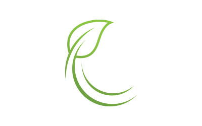 Hoja verde naturaleza elemento vector logo diseño V8