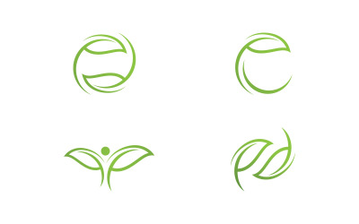 Hoja verde naturaleza elemento vector logo diseño V9