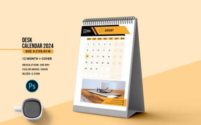 Masa Takvimi 2024 Şablonu. Psd Şablonu