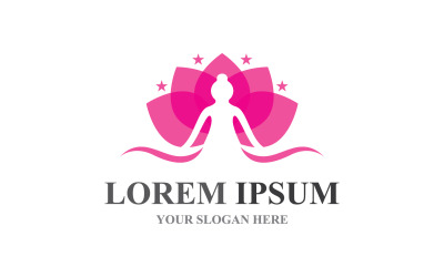 Lotus Yoga health Flowers Design Logo Template V6