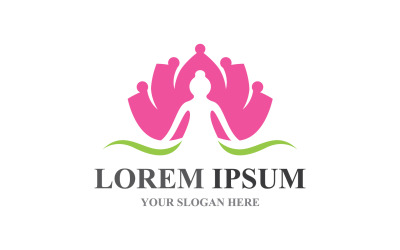 Lotus Yoga health Flowers Design Logo Template V7
