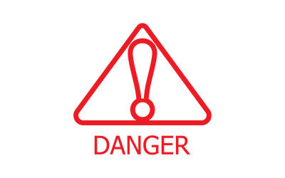 Plantilla de diseño de ilustración vectorial de peligro de advertencia V5