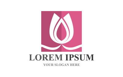 Plantilla de logotipo de diseño de flores de Lotus Yoga salud V1