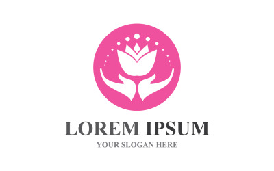 Plantilla de logotipo de diseño de flores de Lotus Yoga salud V4