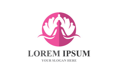 Plantilla de logotipo de diseño de flores de Lotus Yoga salud V8