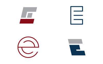 E harfi logo simge tasarım şablonu V10