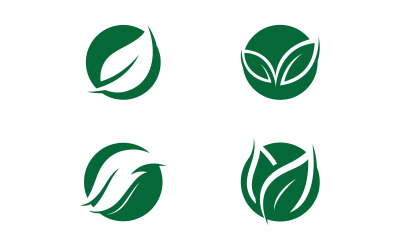 Foglia verde logo ecologia natura vettore icona V10
