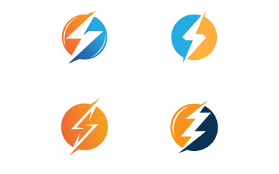 Lightning   Flash logo Template vector icon V14