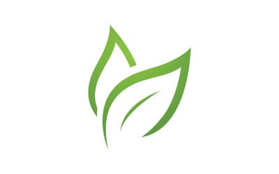 Logotipo de folha verde ecologia ícone de vetor de natureza V4