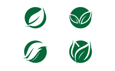 Logotipo de hoja verde ecología naturaleza vector icono V10