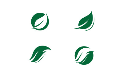 Logotipo de hoja verde ecología naturaleza vector icono V12