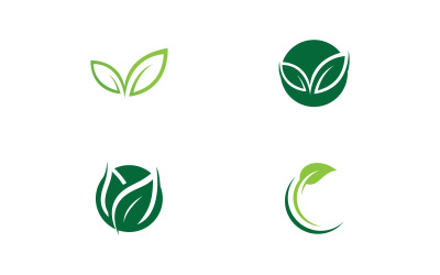 Logotipo de hoja verde ecología naturaleza vector icono V13