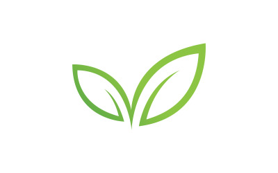Logotipo de hoja verde ecología naturaleza vector icono V2