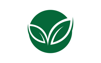 Logotipo de hoja verde ecología naturaleza vector icono V6
