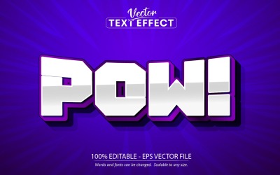 Pow - Effet de texte modifiable, style de texte rétro et comique, illustration graphique