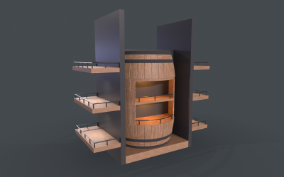 Stojak na beczki whisky Model 3D