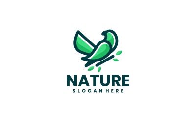 Doğa Kuş Basit Maskot Logosu