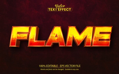 Flame - Editable Text Effect, Shiny Fire Texture Text Style, Graphics Illustration