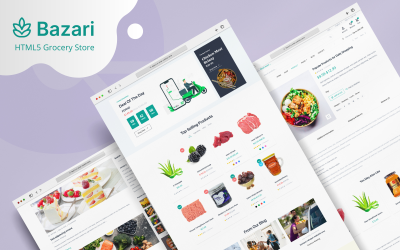 Bazari – Élelmiszerbolt HTML5-sablonja