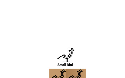 Modelo de logotipo simples de pássaro pequeno