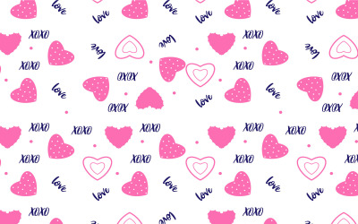 Cute Love Pattern Background Vector Design