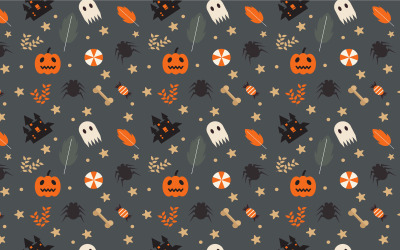 Design de vetor de padrão de elemento de Halloween