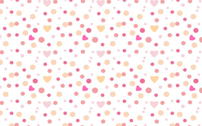 Fundo de padrão de pontos com forma de amor