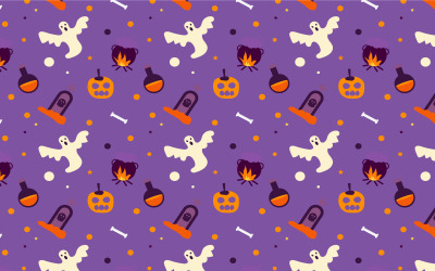 Halloween Pattern on Purple Background