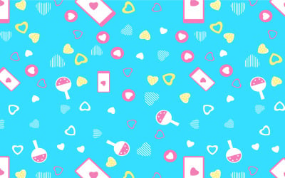 Liefde Patroon Vector Blauwe Achtergrond