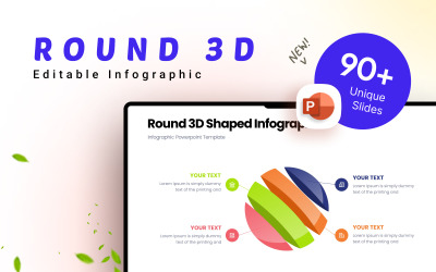 Modello di infografica aziendale a forma di 3D rotondo