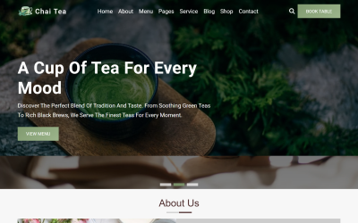 Chai Tea - Çay Dükkanı HTML5 Web Sitesi Şablonu